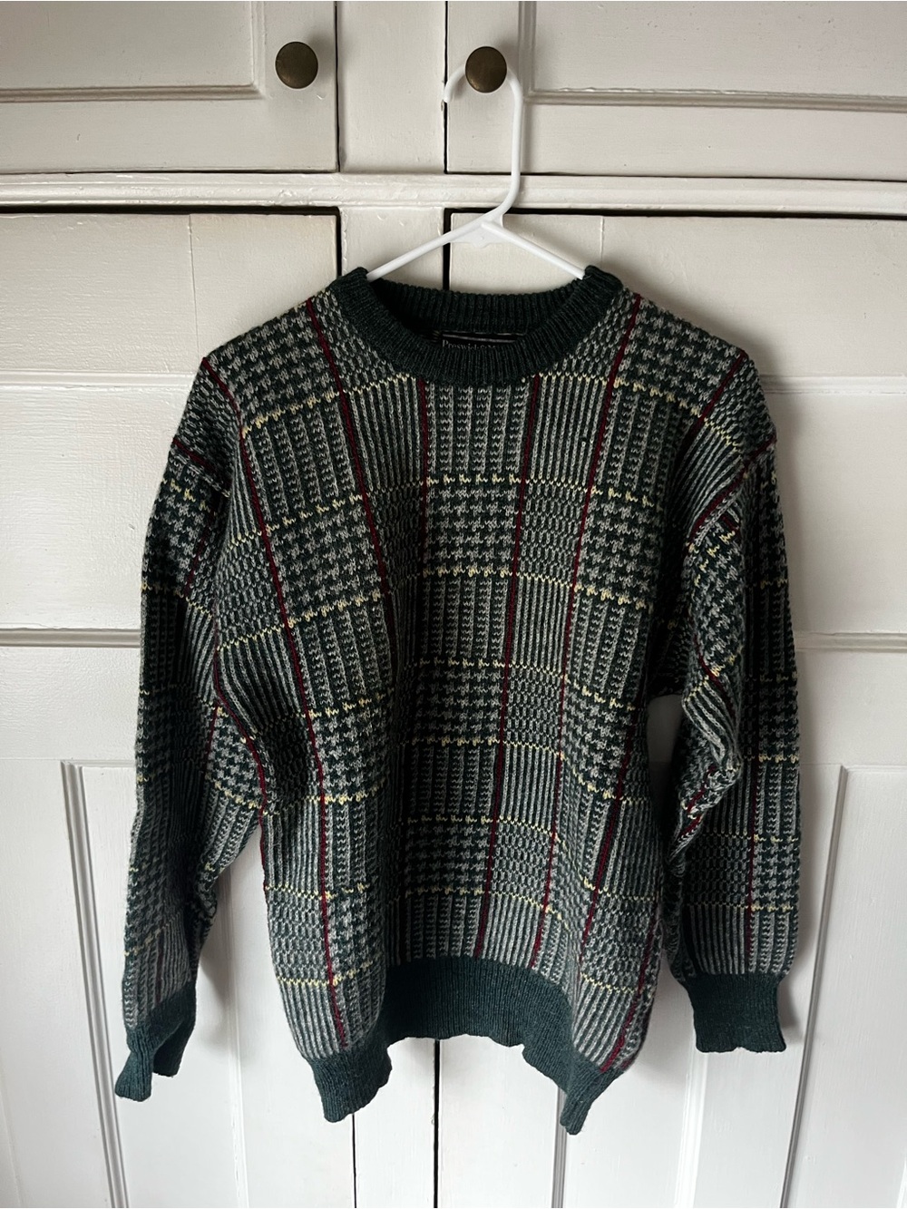 Preswick & Moore - Green Plaid Crewneck Wool Sweater - Men’s Size M